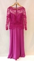 Vestido fucsia de seda con tul bordado