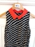 Vestido negro con cuello rojo - comprar online