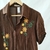 Camisa marrón bordada - comprar online