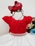 Vestido Infantil Vermelho C/ Renda e Saia Off Cinto Pérolas (DLXVERM)