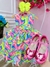 Vestido Infantil Barbie Colorido Neon C/ Broche de Laço (1233CL) - comprar online