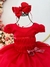 Imagem do Vestido Infantil Vermelho Busto Plissado Natal