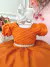 Vestido Infantil Terracota Busto Plissado Com Pérolas Luxo (1286LL) na internet