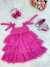 Vestido Infantil Rosa de Alça e Com Plumas Luxo - loja online
