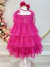 Vestido Infantil Rosa de Alça e Com Plumas Luxo - comprar online