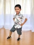 Conjunto Camisa Branca Estampada Com Bermuda Cinza de Cordão (3509BZ) na internet