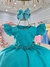 Vestido Infantil Verde Tiffany Busto Nervura Pérolas (7509VT)