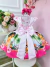 Vestido Infantil Moana Baby Rosa C/ Broche Luxo Festas (3109MO) - comprar online