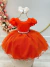 Vestido Infantil Terracota Busto Plissado Com Pérolas Luxo (1286LL) - comprar online