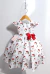 Vestido Infantil Branco Estampa Cereja C/ Broche Festas Luxo (1374BC) - loja online