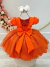 Vestido Infantil Terracota Busto Plissado Com Pérolas Luxo (1286LL) - Lorhei babys