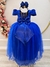 Vestido Infantil Longo Azul Royal C/ Strass e Pérolas na internet