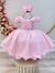 Vestido Infantil Rosa Claro Busto Com Nervura