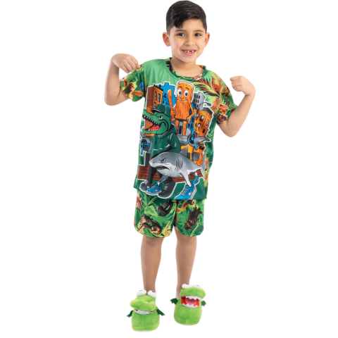 Pijama Corta Infantil - Italian Tralalero