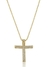 Colar Cruz com Zircônias Cristal - Banho de Ouro