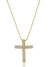 Colar Cruz com Zircônias Cristal - Banho de Ouro
