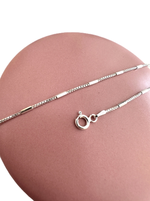 Corrente Veneziana Tube 45cm - Prata 925 - comprar online