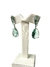 Brinco Luxo 2 Gotas Verde Cristal - Banho de Ródio - comprar online