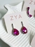 Brinco Luxo Gota Pedra Pink com Mini Zircônias Coloridas - Banho de Ródio - comprar online