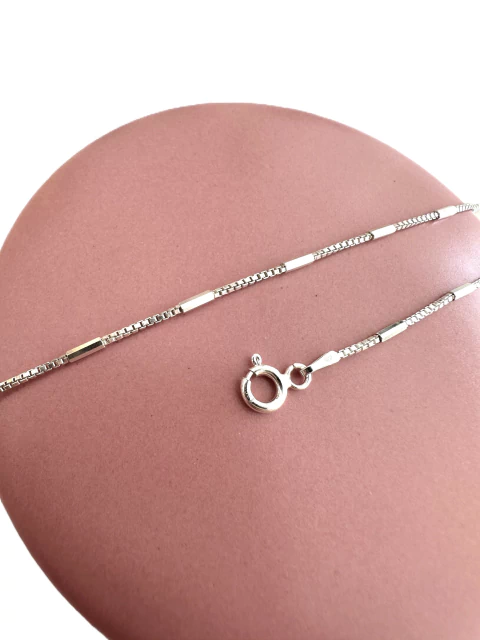 Corrente Veneziana Tube 40cm - Prata 925 - comprar online
