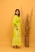 Vestido Longo Verde Boho Bordado e Rajado - Muzi Oficial