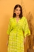 Vestido Longo Verde Boho Bordado e Rajado - comprar online