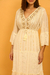 Vestido Longo Branco Boho Listrado com Leise na internet