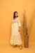 Vestido Longo Branco Boho Listrado com Leise