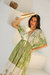 Vestido Longo Verde Boho Premium com Renda e Lurex