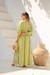 Vestido Longo Verde Boho Premium com Bordado e Manga Morcego - loja online