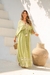 Vestido Longo Verde Boho Premium com Bordado e Manga Morcego na internet