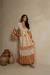Vestido Longo Boho Salmão com Babados e Laise - loja online