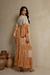 Vestido Longo Boho Salmão com Babados e Laise - Muzi Oficial