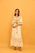 Vestido Longo Boho Branco com Lurex e Aplique de Perolas