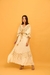 Vestido Longo Boho Branco com Lurex e Aplique de Perolas