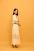 Vestido Longo Boho Branco com Lurex e Aplique de Perolas - Muzi Oficial