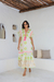 Vestido Longo Boho Rosa com Bordado de Flor e Tassel