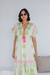 Vestido Longo Boho Rosa com Bordado de Flor e Tassel - comprar online