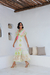Vestido Longo Boho Rosa com Bordado de Flor e Tassel - loja online
