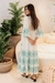 Vestido Longo Boho Azul Claro Estampado e Detalhes em Paetê na internet