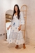 Vestido Longo Boho Azul com Detalhe Bordado e Lurex