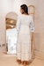 Vestido Longo Boho Azul com Detalhe Bordado e Lurex na internet