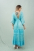 Vestido Longo Boho Azul com Lese e Espelhos na internet