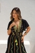 Vestido Longo Boho Preto com Detalhes Espelhados e Tassel