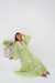 Vestido Longo Boho Verde com Detalhes em Renda e Lurex
