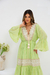 Vestido Longo Boho Verde com Detalhes em Renda e Lurex - comprar online
