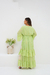 Vestido Longo Boho Verde com Detalhes em Renda e Lurex - loja online