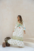 Vestido Longo Boho Branco com Bordados Coloridos - Muzi Oficial