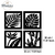Imagen de Cuadro Decorativo Hojas Tropicales Mdf Pack x 4 unidades Deco