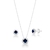 Conjunto Ponto de Luz Pedra Azul Cravejado - comprar online